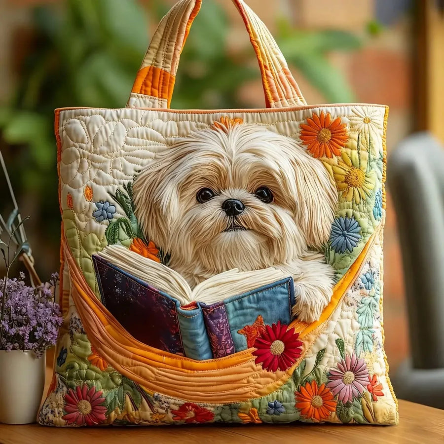 Ana&José™ | Bolso Shih Tzu artesanal con libro y flores