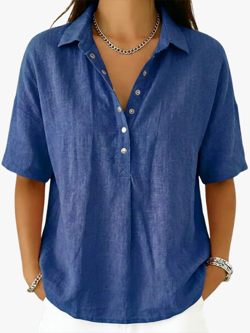 Ana&José | BLUSA DE CUELLO EN PICO CON BOTONES PARA MUJER