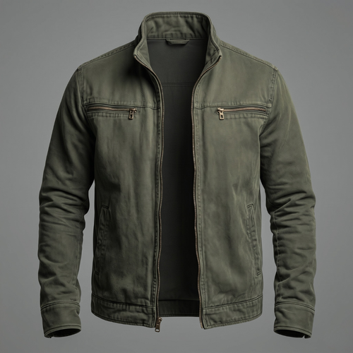 Ana&José™ | Chaqueta vintage de algodón con cierre de cremallera