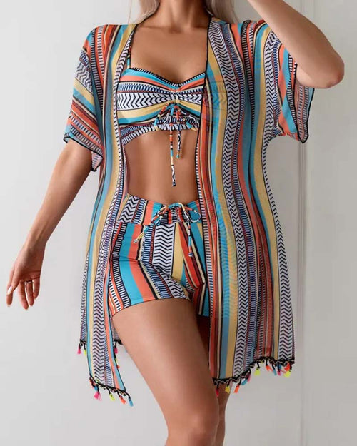 Ana&José | CONJUNTO TANKINI ESTAMPADO CON PAREO PARA MUJER