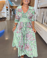 Nuria™ Vestido de fiesta con escote en V y mangas 3/4