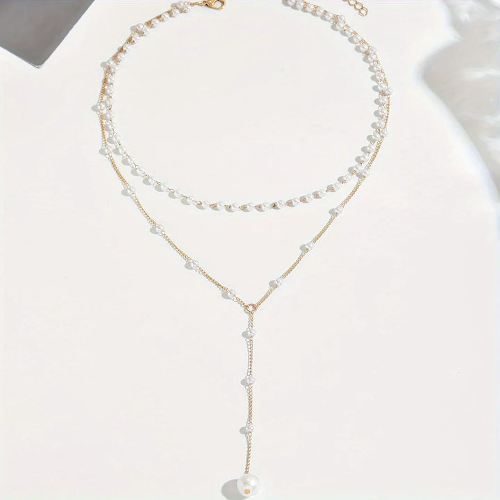 Mylah - Collar con perlas en capas