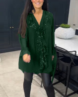 Belén - Blusa con volantes y estilo elegante