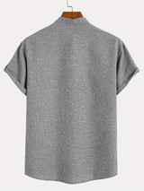 Elliott – Camisa Elegante de Manga Corta con Cuello Alto