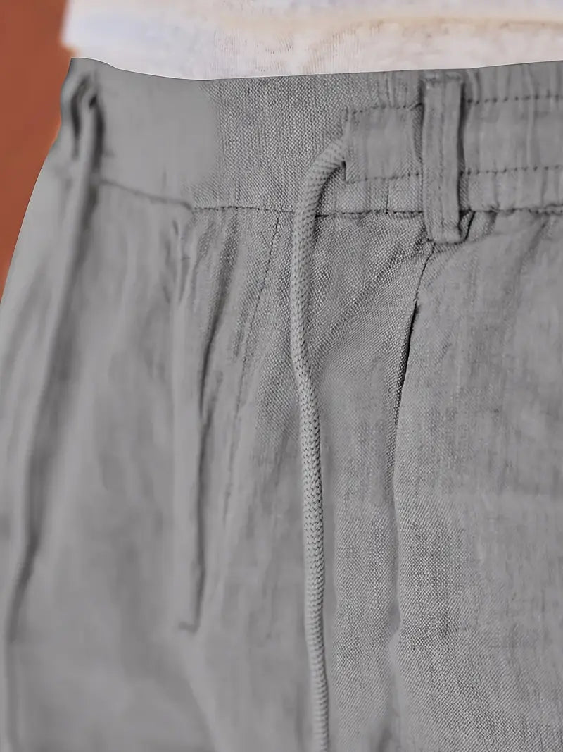 NICHOLS | PANTALONES LARGOS DE LINO CON CORDÓN