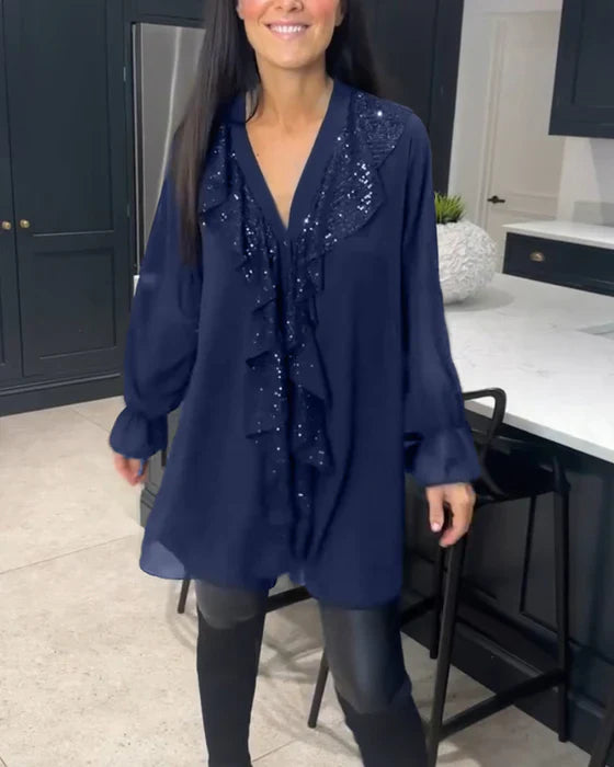 Belén - Blusa con volantes y estilo elegante