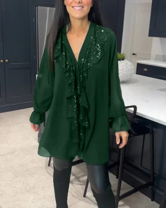 Belén - Blusa con volantes y estilo elegante