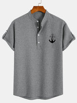 Elliott – Camisa Elegante de Manga Corta con Cuello Alto