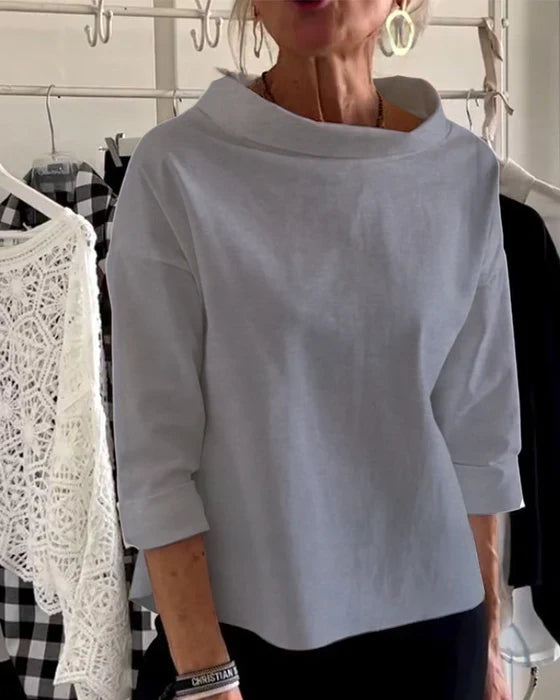 Elva - Blusa estructurada con cuello amplio