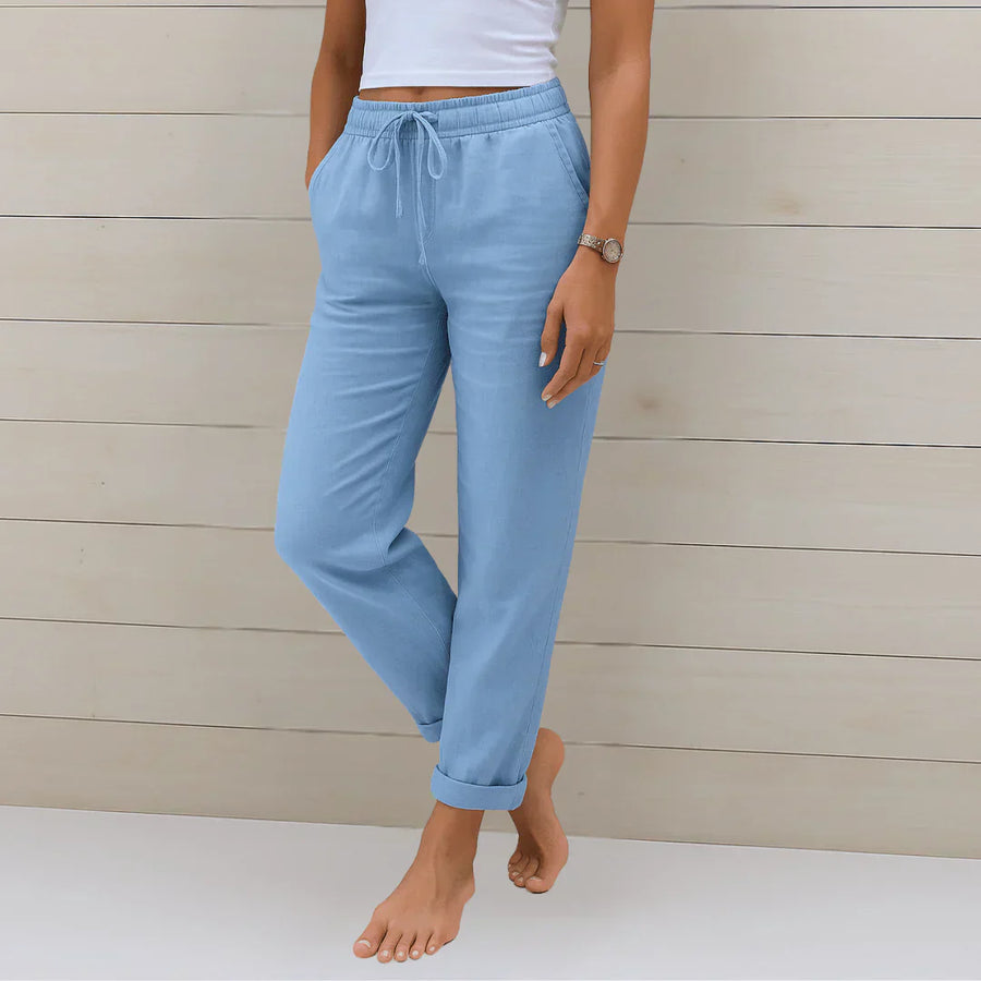 Ana&José | PANTALÓN DE LINO ELÁSTICO PARA MUJER