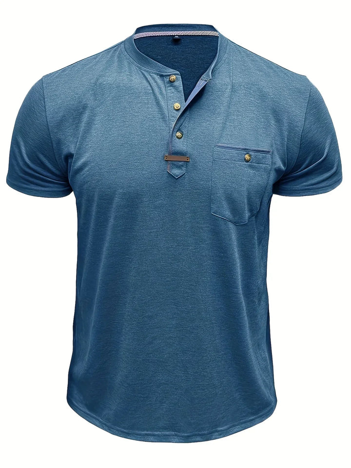 AnaJosé™ — Camiseta elegante de cuello redondo con bolsillo