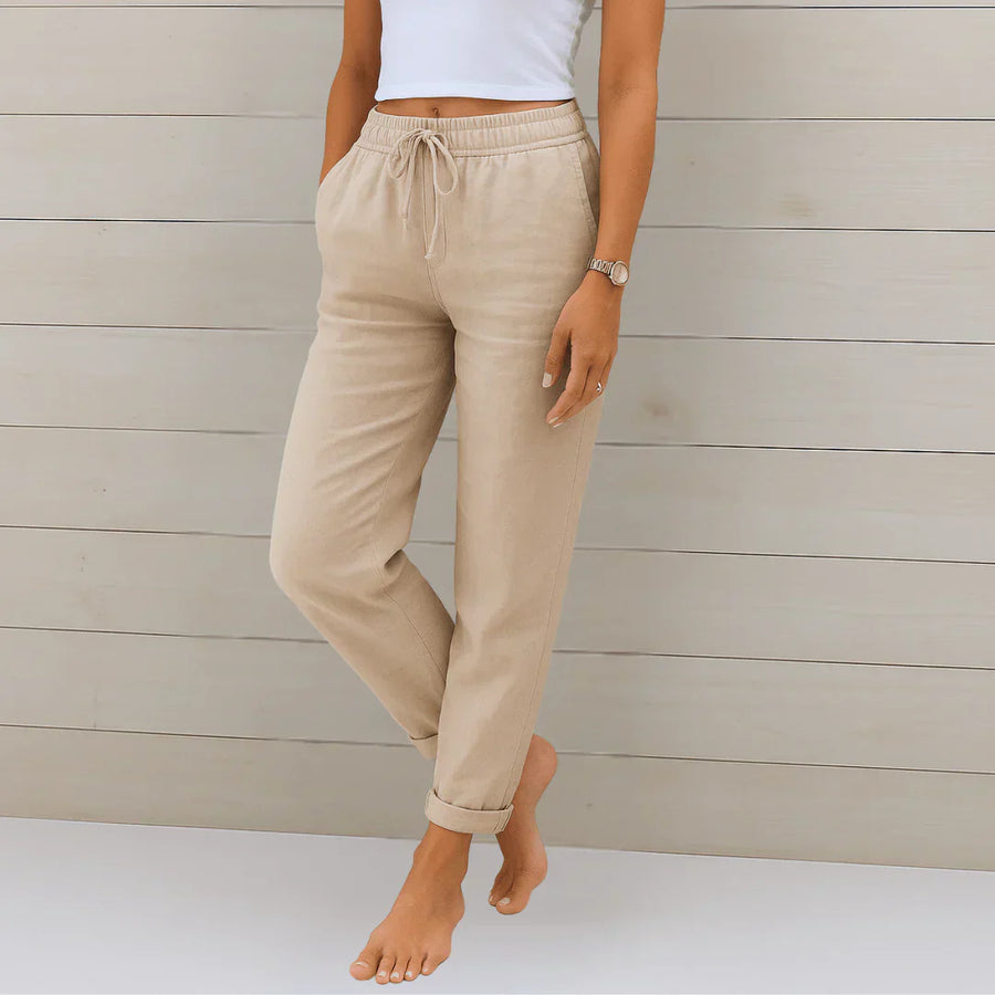 Ana&José | PANTALÓN DE LINO ELÁSTICO PARA MUJER
