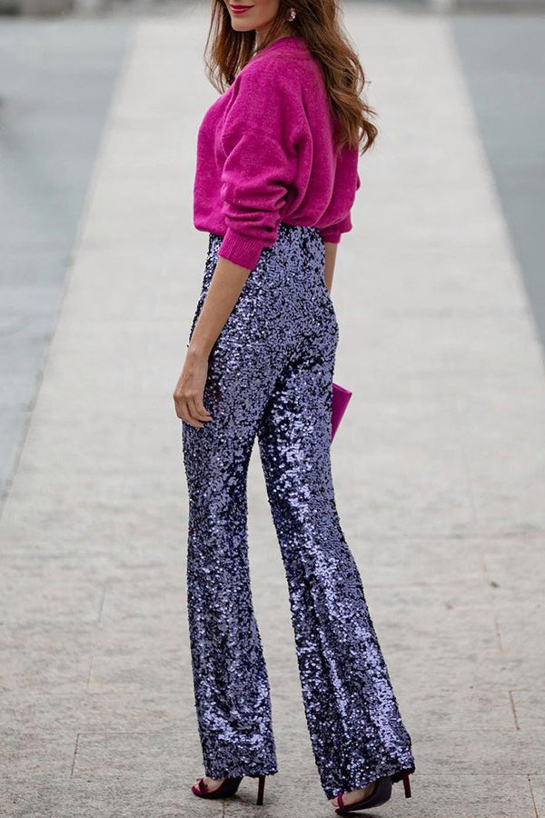 Pantalón Elea - Lentejuelas y cintura elástica
