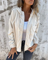 Ana&José | CHAQUETA CON CAPUCHA DE PANA PARA MUJER