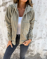 Ana&José | CHAQUETA CON CAPUCHA DE PANA PARA MUJER