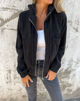 Ana&José | CHAQUETA CON CAPUCHA DE PANA PARA MUJER