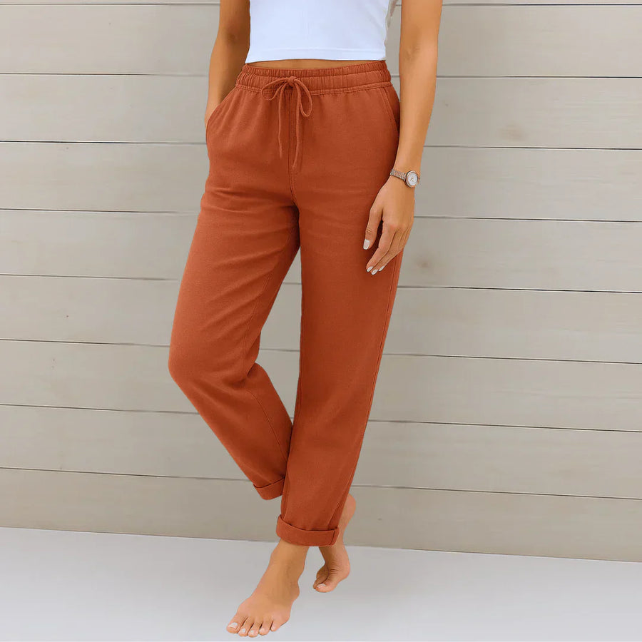 Ana&José | PANTALÓN DE LINO ELÁSTICO PARA MUJER