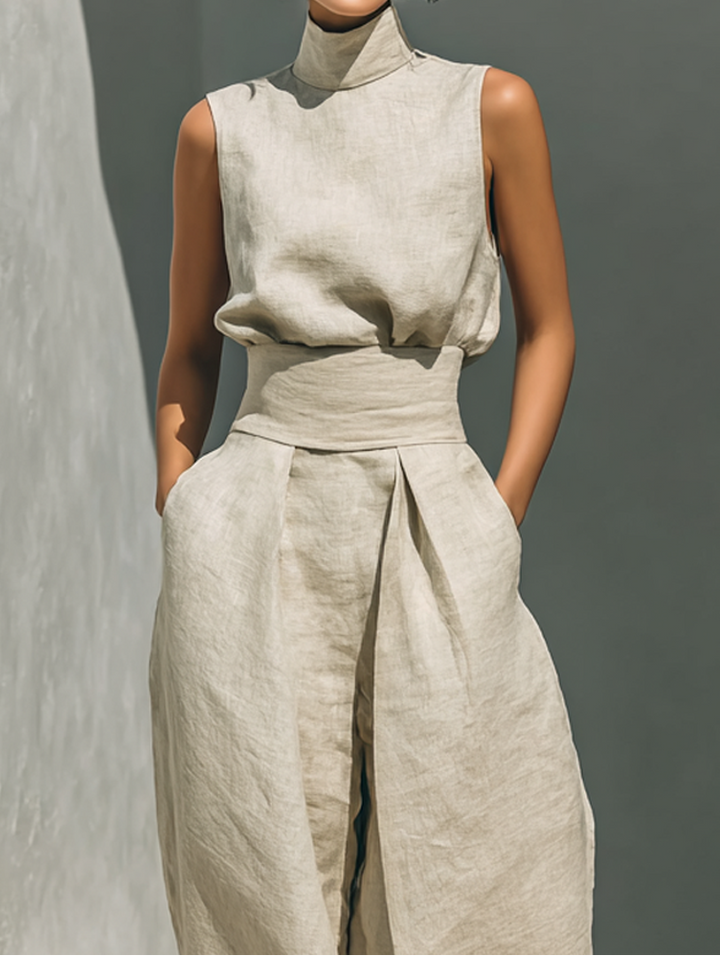 Maria - Conjunto de top y pantalones anchos