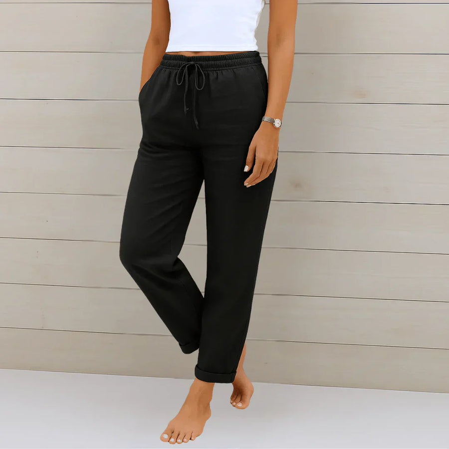 Ana&José | PANTALÓN DE LINO ELÁSTICO PARA MUJER