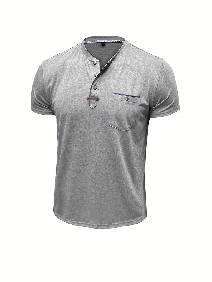 AnaJosé™ — Camiseta elegante de cuello redondo con bolsillo