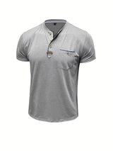 Saxon - Elegante Camiseta de Cuello Redondo con Bolsillo