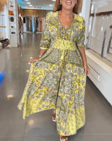 Nuria™ Vestido de fiesta con escote en V y mangas 3/4