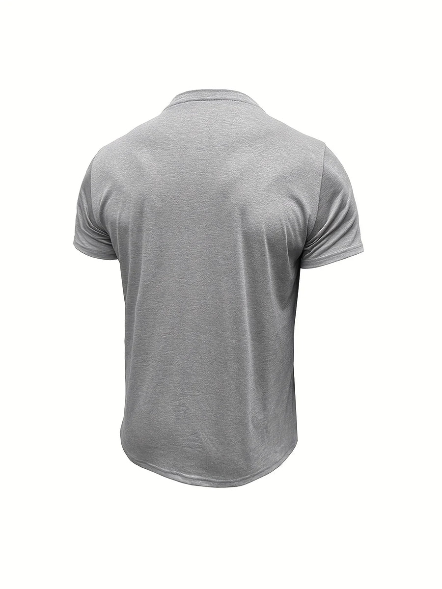 Saxon - Elegante Camiseta de Cuello Redondo con Bolsillo