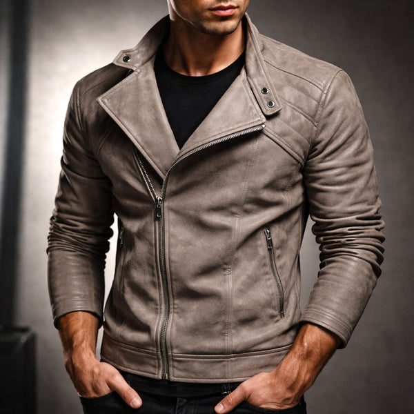 Jure - Chaqueta de Cuero con Cremallera
