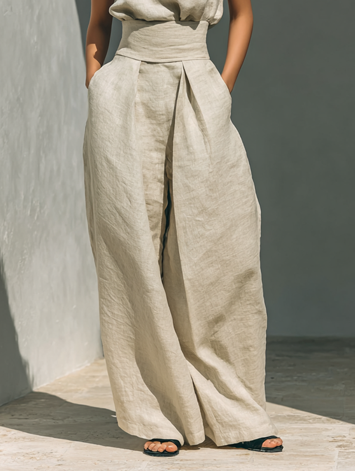 Maria - Conjunto de top y pantalones anchos