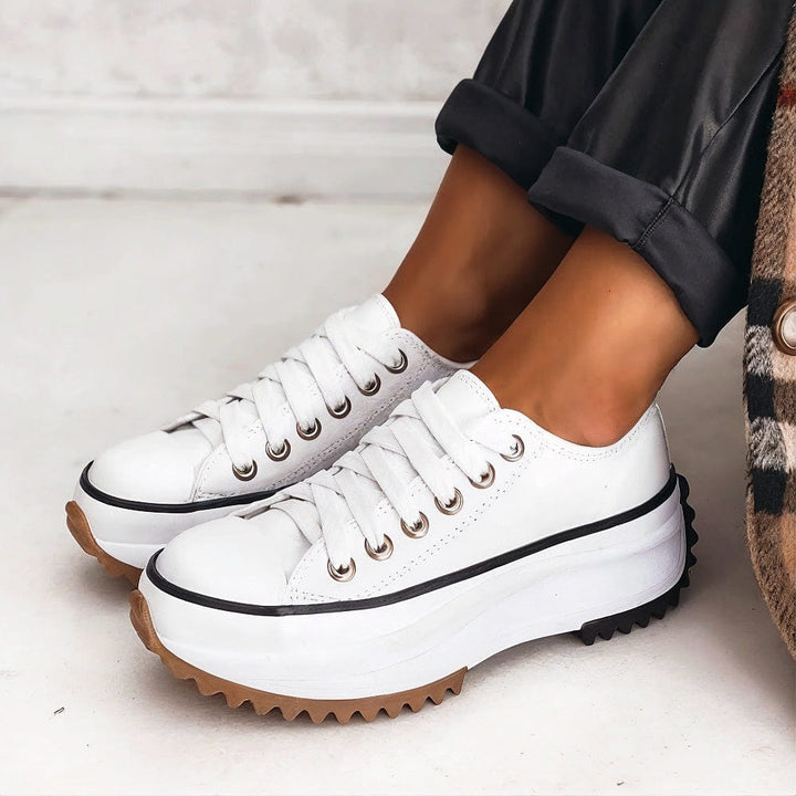 Livia™ | Zapatillas de Cuero con Plataforma