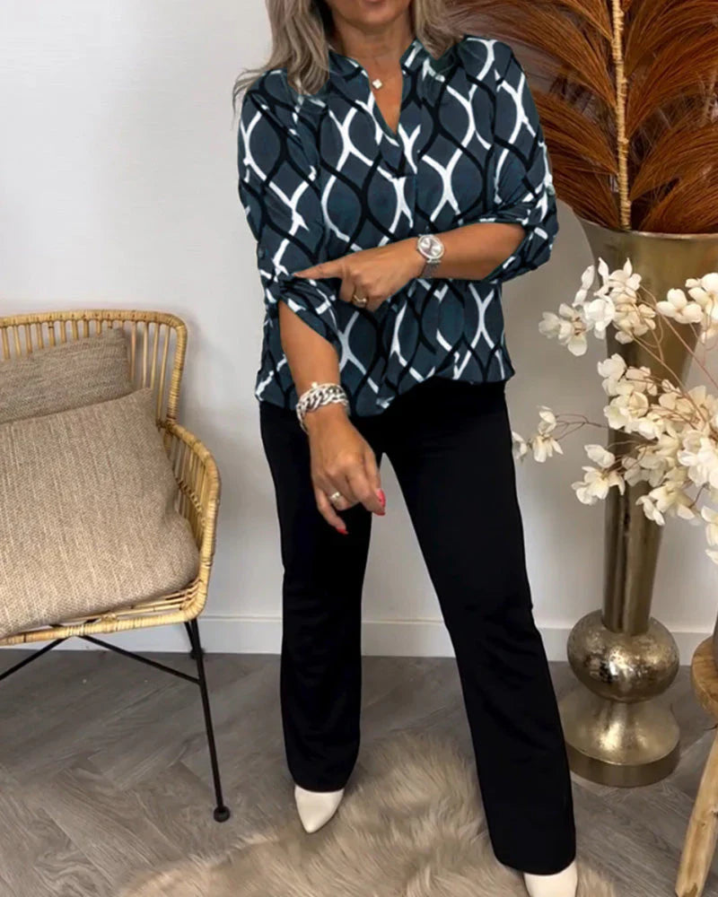 Nora – Blusa con estampado gráfico