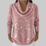 Bea - Jersey de cuello suave con brillo sutil