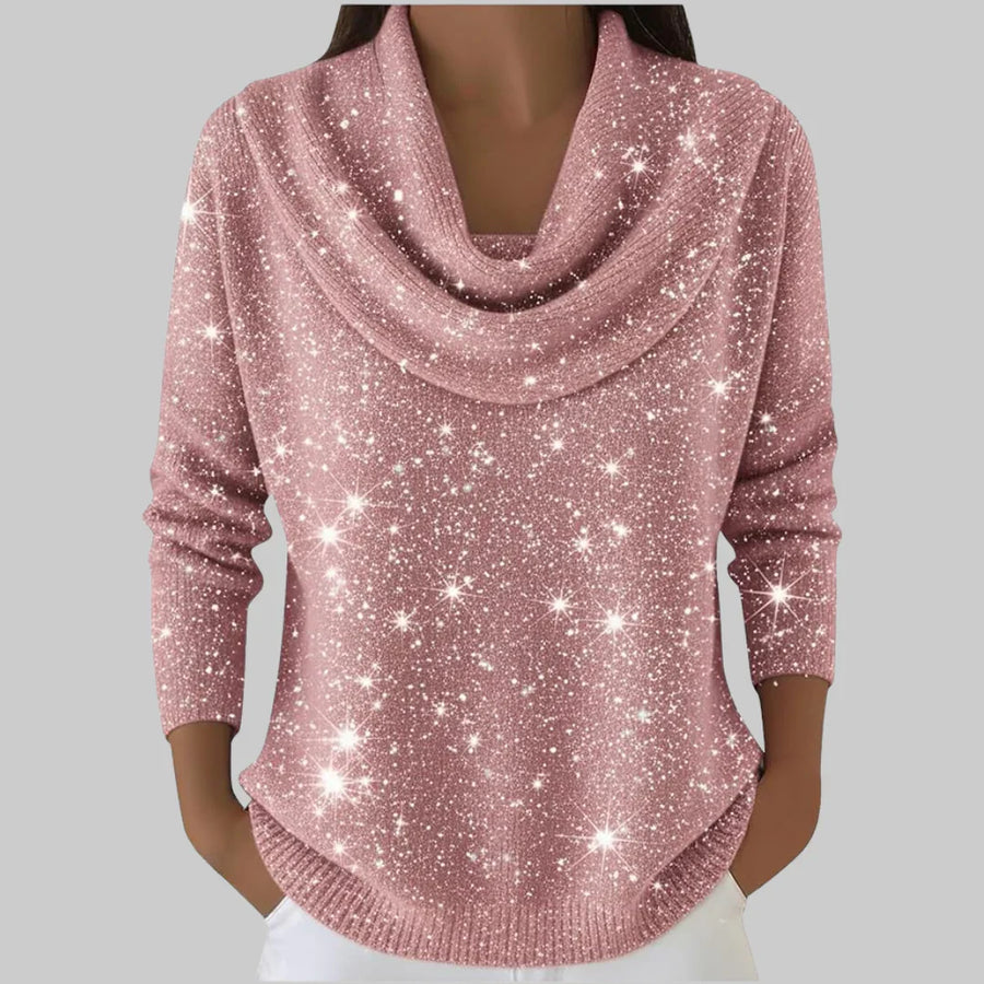 Bea - Jersey de cuello suave con brillo sutil
