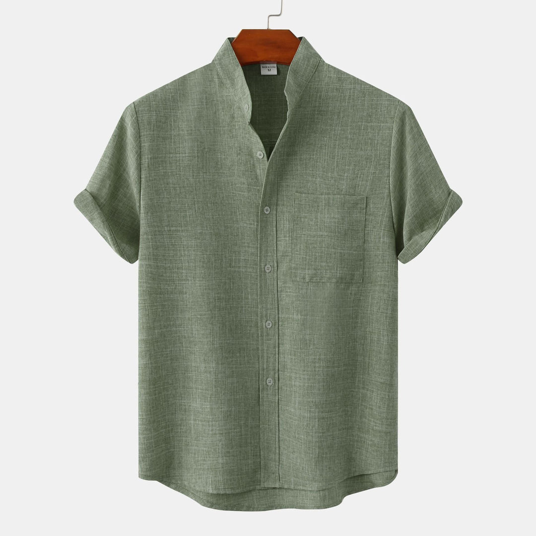 AnaJosé™ — Camisa lisa de algodón con botones