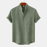 AnaJosé™ — Camisa lisa de algodón con botones
