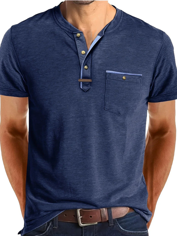 AnaJosé™ — Camiseta elegante de cuello redondo con bolsillo