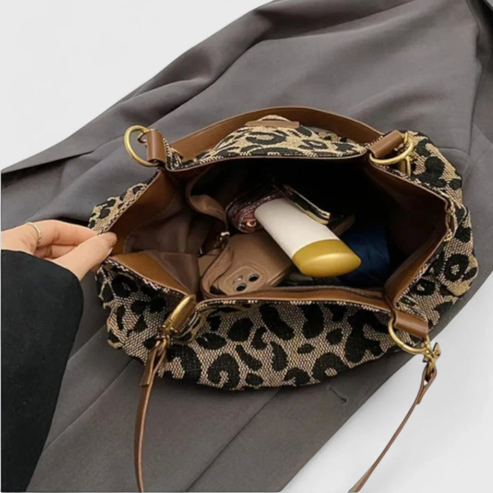 Valeria - Bolso grande con elegante estampado de leopardo