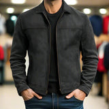 Mcmillan - Chaqueta de Cuero con Cremallera