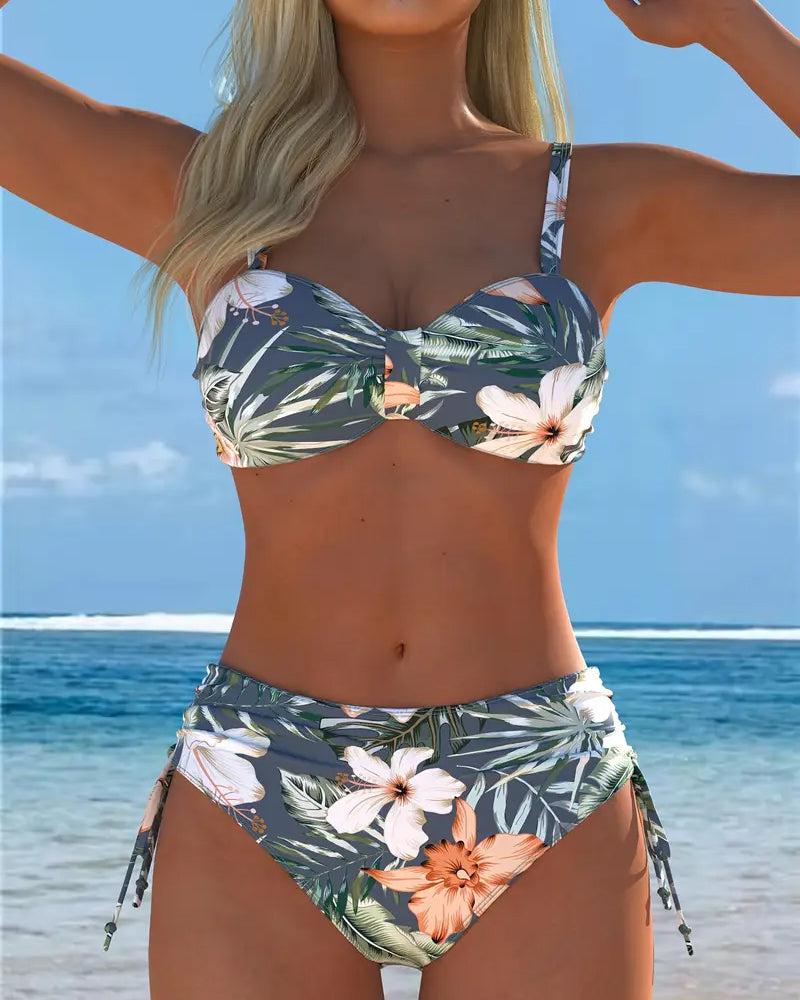 Ana&José | CONJUNTO DE TANKINI CON ESTAMPADO TROPICAL PARA MUJER