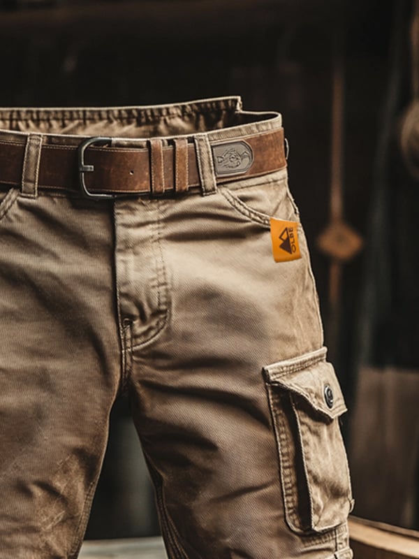 Novak – Pantalones Cortos Retro de Carga con Múltiples Bolsillos