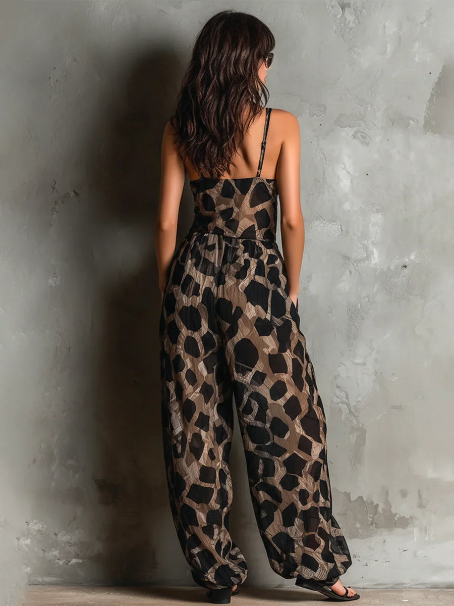 Ana&José™ | Mono estampado animal con escote halter