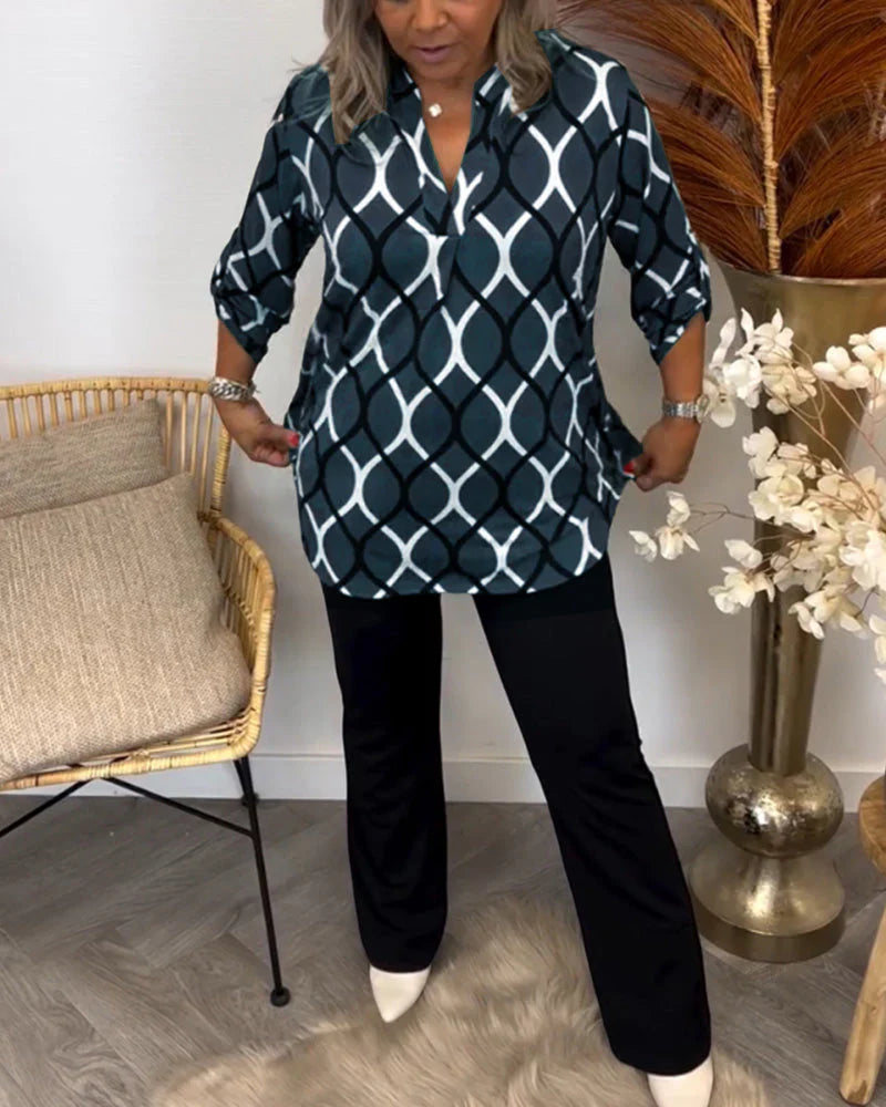 Nora – Blusa con estampado gráfico