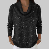 Bea - Jersey de cuello suave con brillo sutil