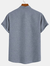 Elliott – Camisa Elegante de Manga Corta con Cuello Alto