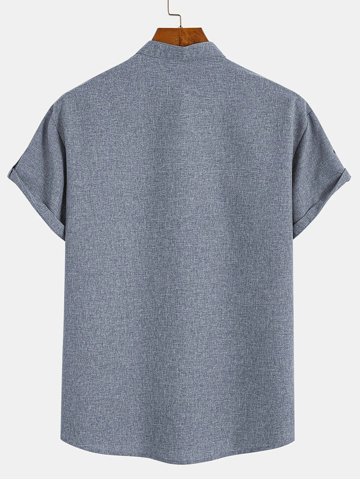 Elliott – Camisa Elegante de Manga Corta con Cuello Alto