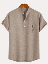 Elliott – Camisa Elegante de Manga Corta con Cuello Alto