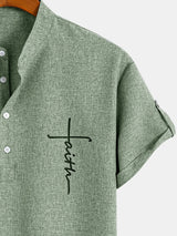Elliott – Camisa Elegante de Manga Corta con Cuello Alto