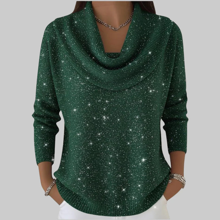 Bea - Jersey de cuello suave con brillo sutil