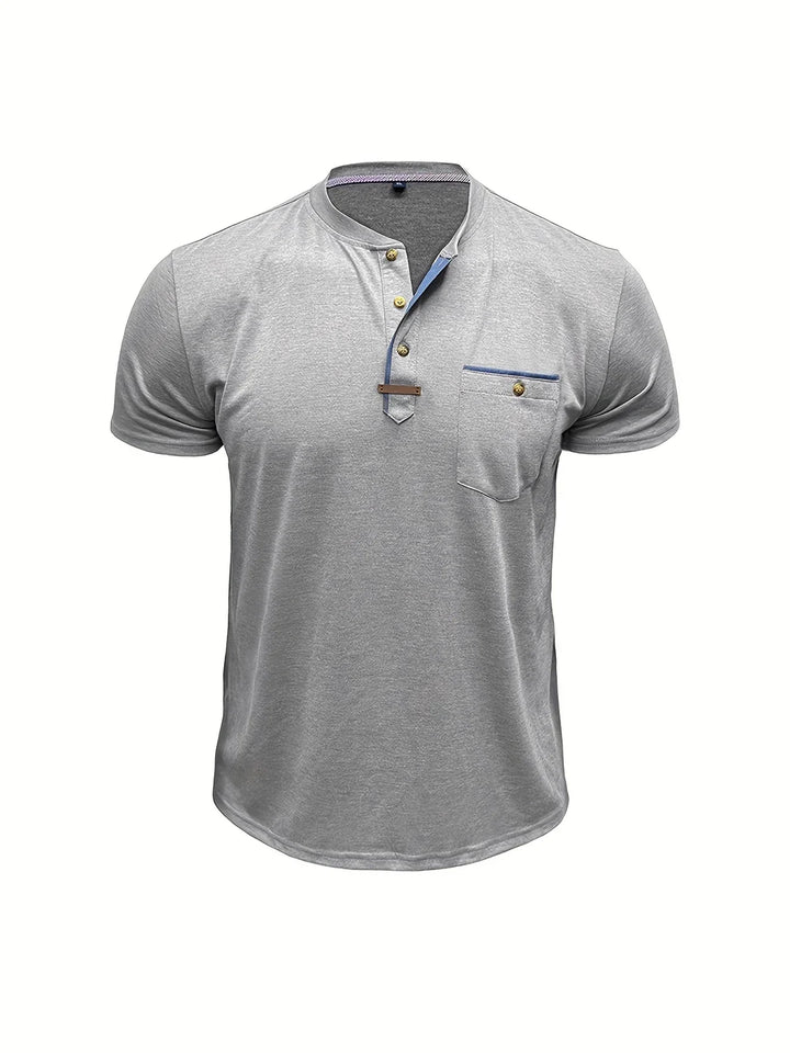 AnaJosé™ — Camiseta elegante de cuello redondo con bolsillo