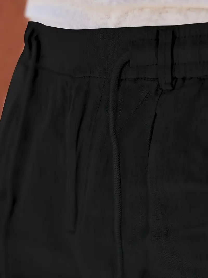 NICHOLS | PANTALONES LARGOS DE LINO CON CORDÓN